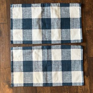 Blue and White Checkered Pillow Covers (2)